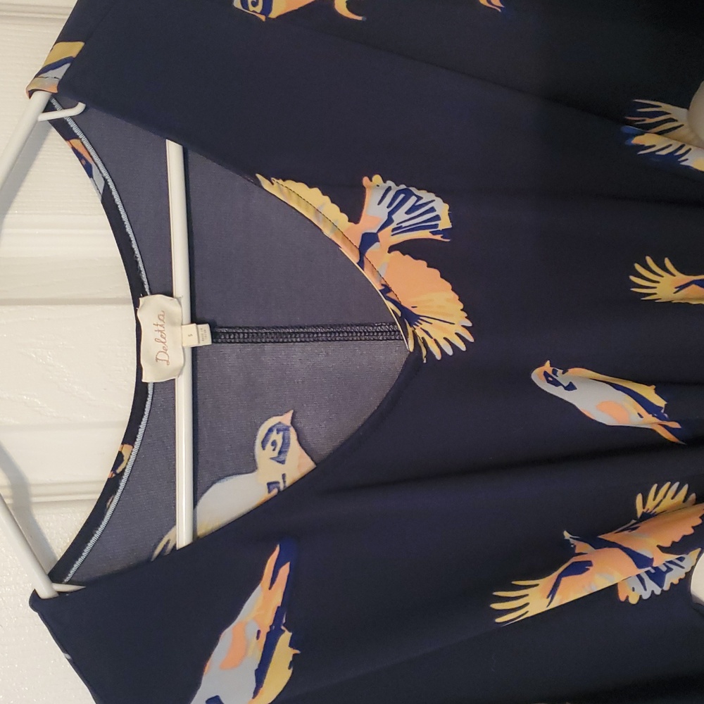 Anthropologie Deletta Fly Away Bird Navy Tunic - Picture 7 of 11